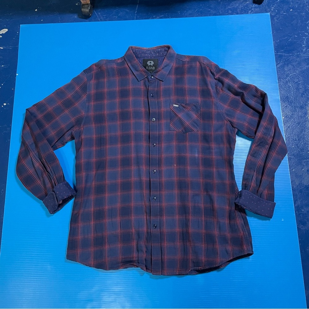 Men's Blue and‎ Red Plaid Shirt